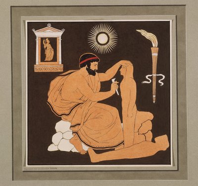 Prometheus formt aus Lehm den Menschen door Philipp Veit