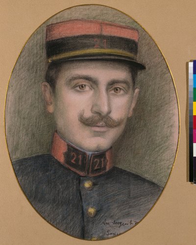 Sergeant van het 21e Regiment Infanterie (pastel op papier) door Philippe Galard