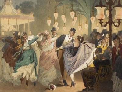 Musée des moeurs en actions: La valse à Mabille, gegraveerd door Gustave Barry door Philippe Jacques Linder