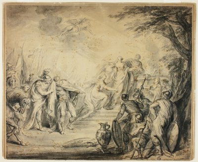 Offer van Iphigenia door Philippe Joseph Tassaert