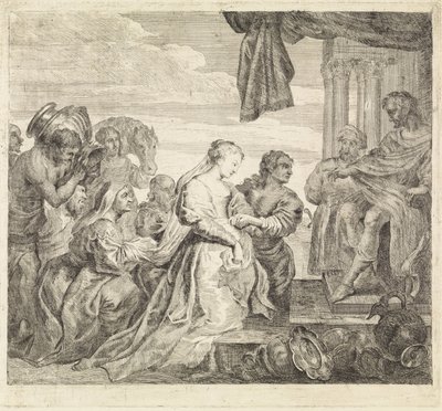 Bezoek van de koningin van Seba door Philippe Lambert Joseph Spruyt