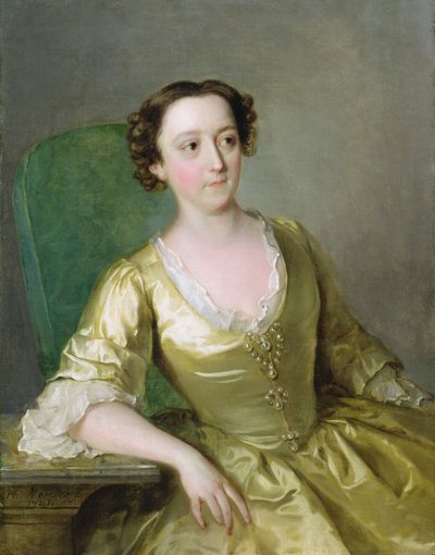 Miss Adams, ca.1741 (olieverf op doek) door Philippe Mercier