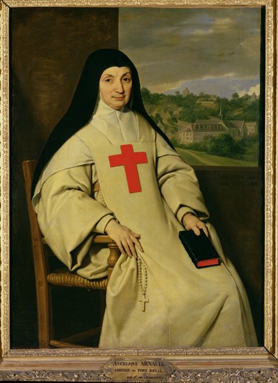 Moeder Angélique Arnauld (1591-1661) Abdis van Port-Royal, 1654 door Philippe de Champaigne