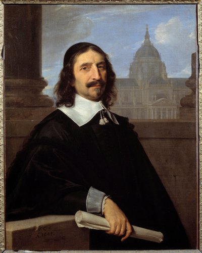 Portret van de architect Jacques Lemercier (1585-1654) voor de kapel van de Sorbonne door Philippe de Champaigne