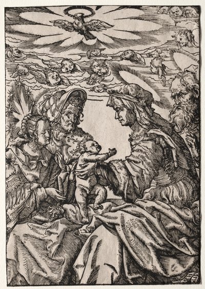 De Heilige Familie met St. Anna en Joachim door Philippe de Lasalle
