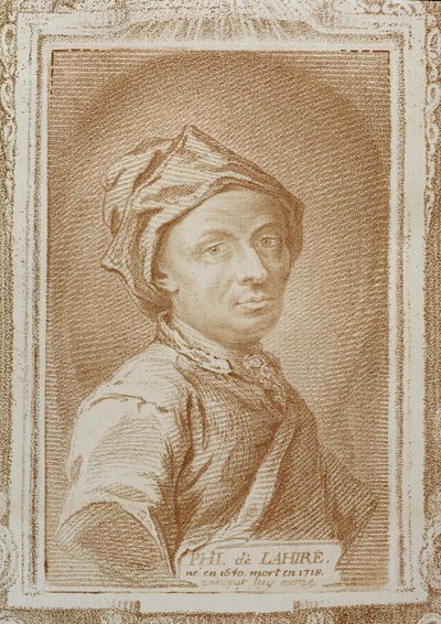 Zelfportret van Philippe de la Hire (1640-1718), illustratie uit 