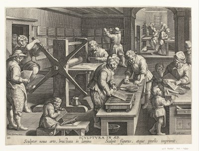 Productie van kopergravures door Philips Galle (attributed to workshop of)