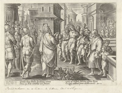 Paulus verkondigt de leer van Christus te Rome door Philips Galle (possibly)