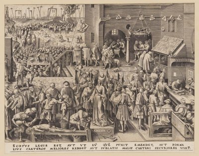 Rechtvaardigheid, uit De zeven deugden door Philips Galle