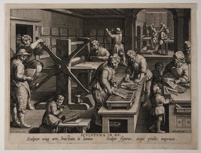 De uitvinding van kopergravure, c.1591 door Philips Galle