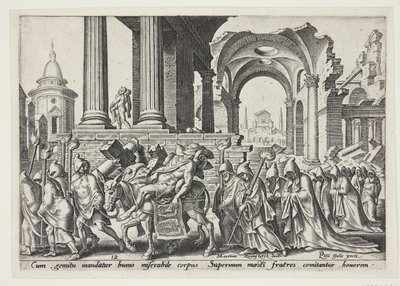 De begrafenis van Samson door Philips Galle