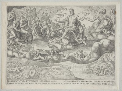De triomf van Christus of de eeuwigheid door Philips Galle