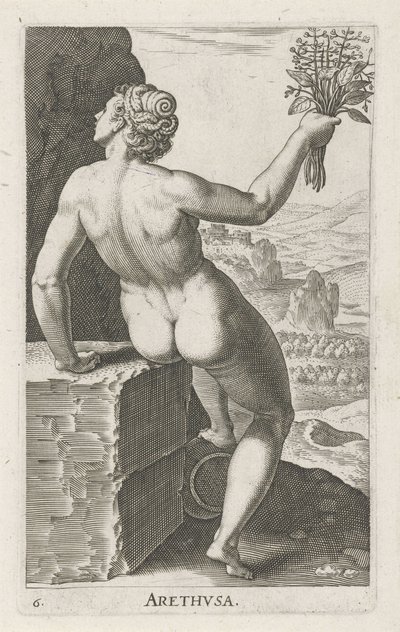 Waternimf Arethusa door Philips Galle