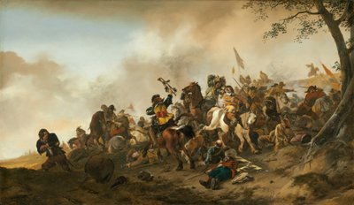 Slagveld (ca. 1645-1646) door Philips Wouwerman
