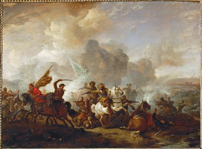 Schermutseling tussen Orientals en Imperials ... door Philips Wouwermans or Wouwerman