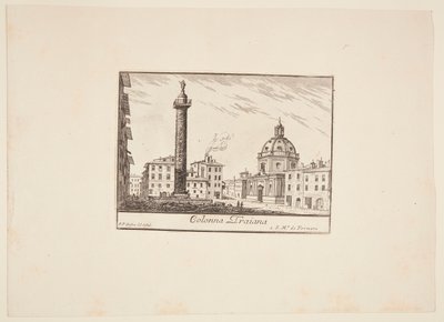 Deens: Zuil van Trajanus. 1. Kerk van S. Maria de Fornari door Philothée Francois Duflos