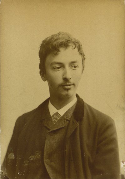 Portret van Vilhelm Hammershøi 1864-1916, 1891 door Photo studio Müller and Co..