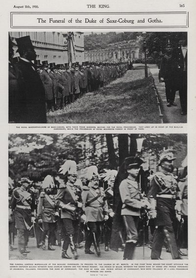 Begrafenis van Alfred, Hertog van Saksen-Coburg en Gotha, tweede zoon van koningin Victoria en prins Albert, Coburg, Duitsland door Photographer German