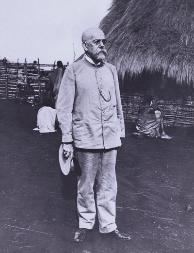 Robert Koch, Duitse arts en bacterioloog, in Afrika door Photographer German