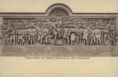 De Keizer, reliëf op het Nationaldenkmal, monument ter herdenking van de eenwording van Duitsland, Rüdesheim am Rhein, Hessen door Photographer German