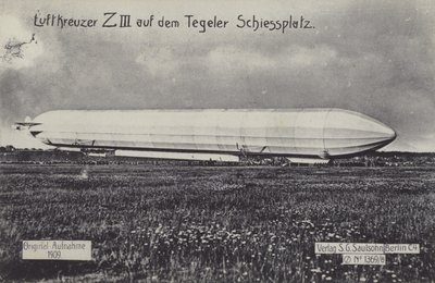 Zeppelin LZ III op het schietterrein Tegel, Berlijn door Photographer German