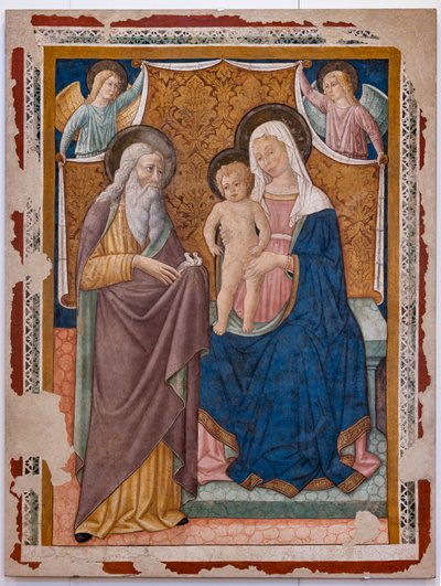 Madonna met kind Jezus en Sint Simeon, tweede helft van de 15e eeuw door Pier Antonio Mezzastris