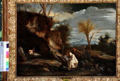 Landschap met twee Kartuizer monniken door Pier Francesco Mola