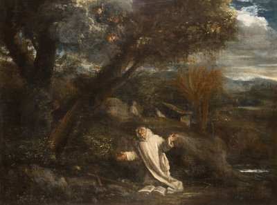 Landschap met een Heilige in Extase, 1612-1647 door Pier Francesco Mola