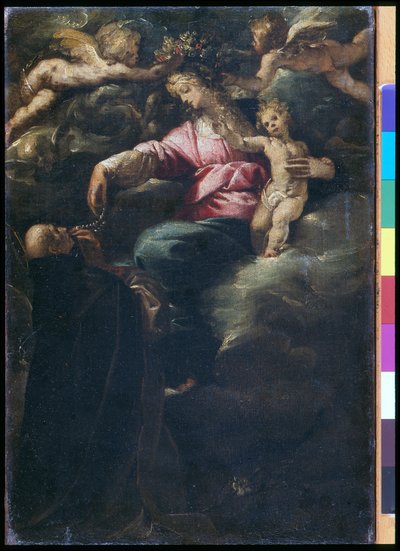 Madonna van de Rozenkrans met het Christuskind, St. Dominicus en twee engelen, ca. 1617 door Pier Francesco Morazzone