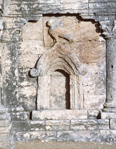 Pakistan, Taxila, Uitzicht op stupa van tweekoppige adelaar van het oude Sirkap archeologische gebied (UNESCO Werelderfgoedlijst) door Blaise Nicolas Le Sueur