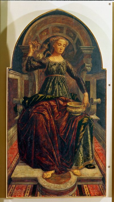 Matigheid, uit een serie panelen die de deugden uitbeelden, ontworpen voor de Raadzaal van de Koopmansgilde, 1469 door Piero del Pollaiolo