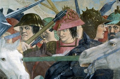 Detail uit De Legende van het Ware Kruis toont Slag van Heraclius I van Byzantium tegen Chosroes II door Piero della Francesca