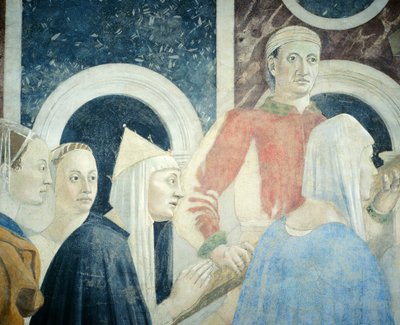 (Detail) uit de Legende van het Ware Kruis toont ontdekking en verificatie van het Ware Kruis, door Piero della Francesca door Piero della Francesca