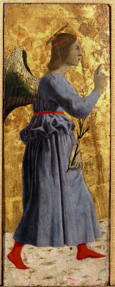 Polyptiek van Barmhartigheid: de Maagd van Barmhartigheid, omringd door heiligen (detail) door Piero della Francesca