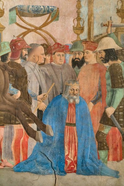 De Slag van Heraclius en Chosroes: executie van Koning Chosroes (detail) door Piero della Francesca