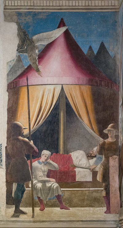 De droom van Constantijn (detail) door Piero della Francesca