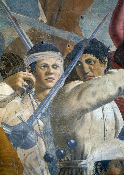 De Legende van het Ware Kruis, de Overwinning van Heraclius en de Executie van Chosroes (detail) door Piero della Francesca