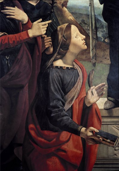 St. Catharina van Alexandrië (detail) door Piero di Cosimo