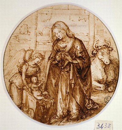 De aanbidding van het kind door Piero di Cosimo