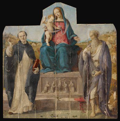Maagd en Kind met Heiligen Vincent Ferrer en Jerome door Piero di Cosimo