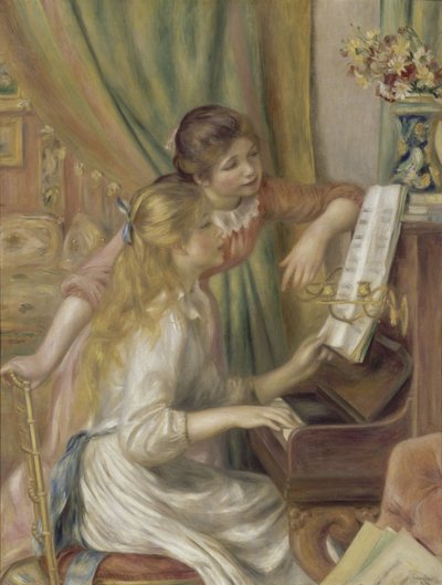 Jonge meisjes aan de piano door Pierre-Auguste Renoir