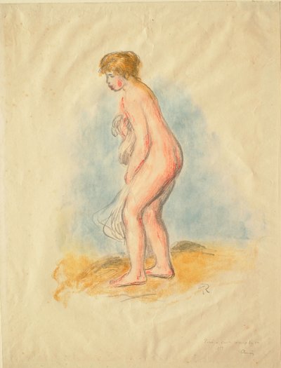 Staande baadster door Pierre-Auguste Renoir