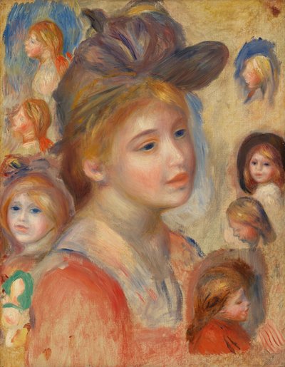 Studie van meisjeshoofden door Pierre-Auguste Renoir