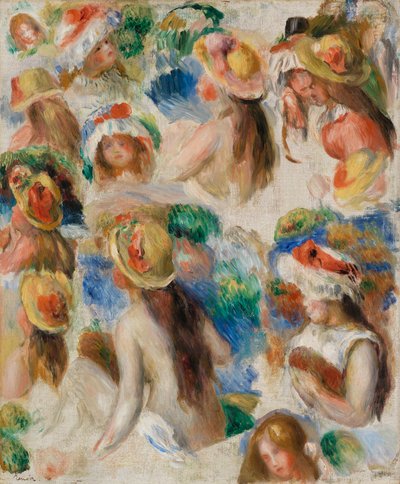 Studie van hoofden door Pierre-Auguste Renoir
