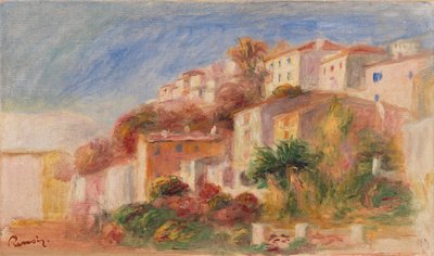 Uitzicht vanuit de tuin van het postkantoor, Cagnes door Pierre-Auguste Renoir