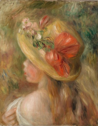 Jong Meisje met Hoed door Pierre-Auguste Renoir