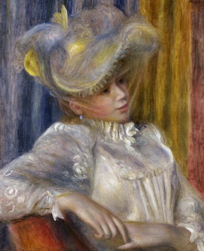 Vrouw met hoed door Pierre-Auguste Renoir