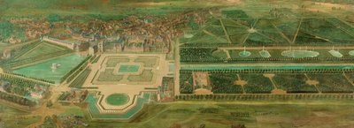 Uitzicht op het kasteel van Fontainebleau door Pierre-Denis Martin