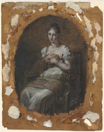 Zittende Jonge Vrouw, laatste vierde 18e eeuw of eerste vierde 19e eeuw door Pierre Paul Prud