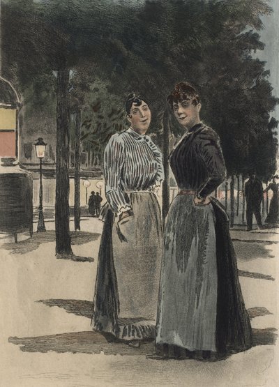 Twee gewone vrouwen op de boulevard, illustratie uit 